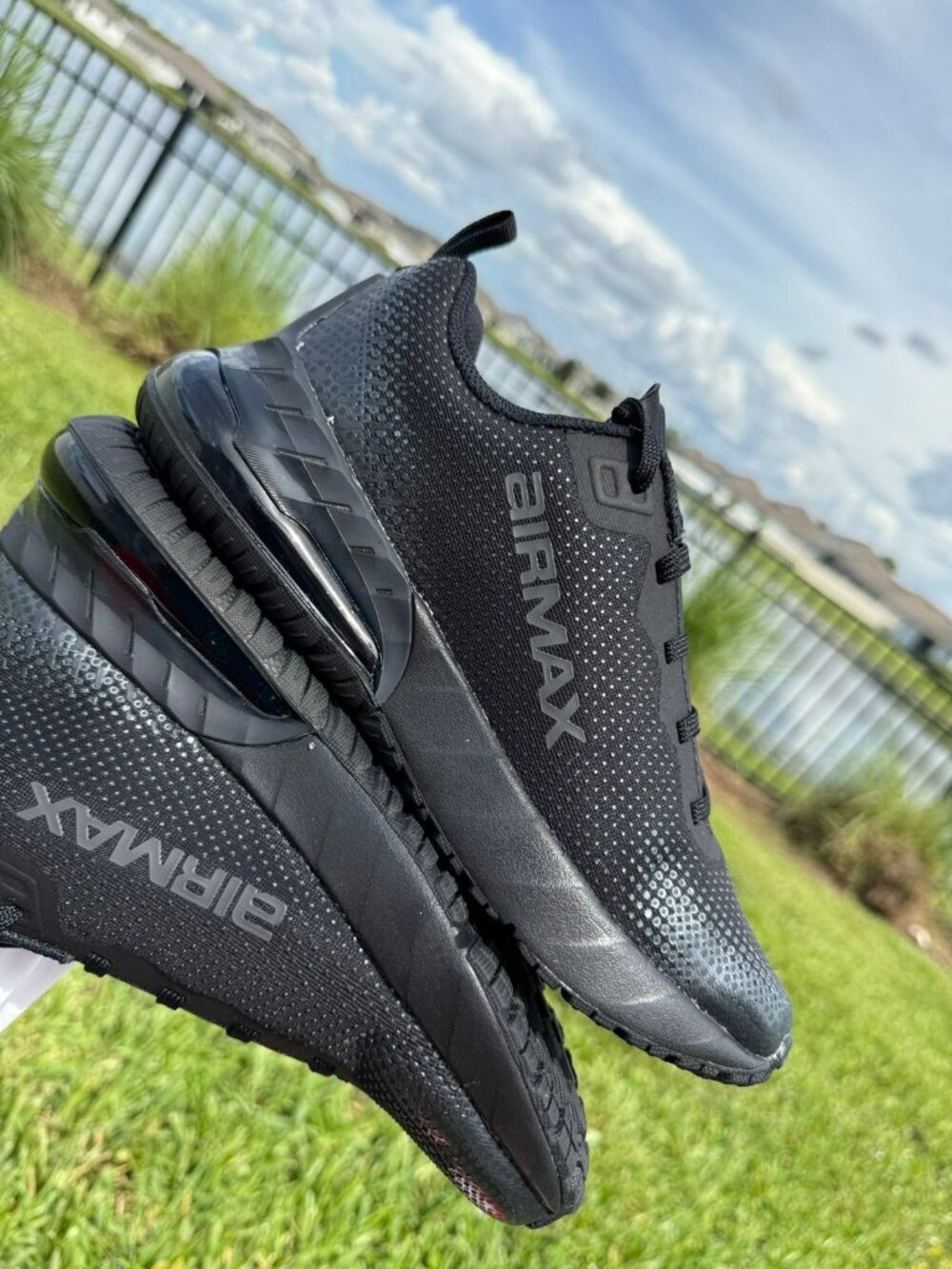 5Y | 6.5 WOMEN'S NIKE AIR MAX PHOENIX HF7052-003 ALL TRIPLE BLACK SNEAKERS
